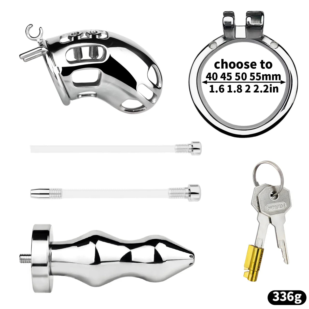 Spiked Male Chastity Cage with Anal Plug Chastitycage.cc