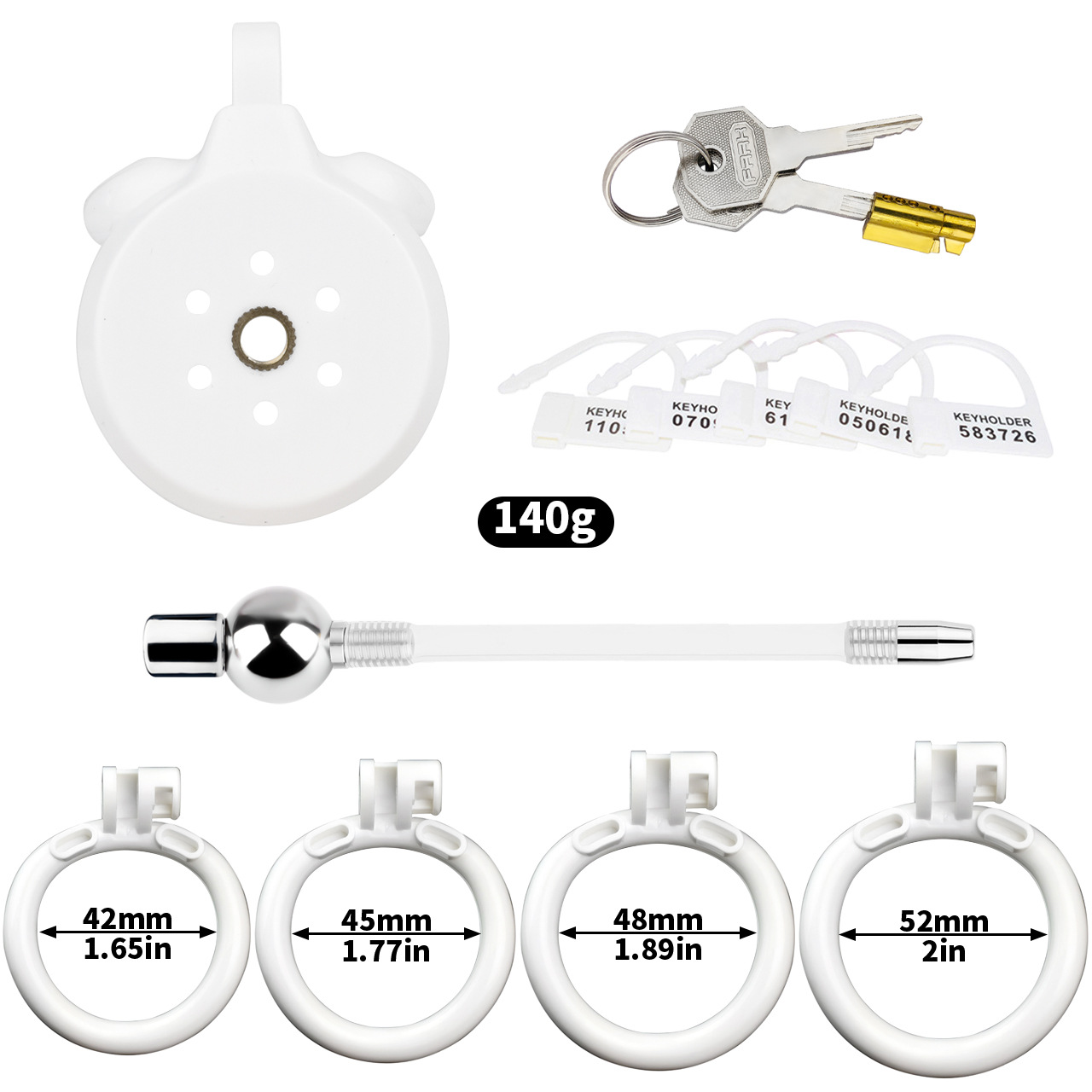 Flat Chastity Cage with Detachable Ball Catheter Chastitycage.cc