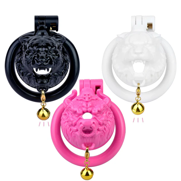 Tiger Male Chastity Cage Device with Mini Bell Chastitycage.cc