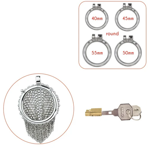 2.67" Stainless Steel Mesh Chastity Cage Chastitycage.cc