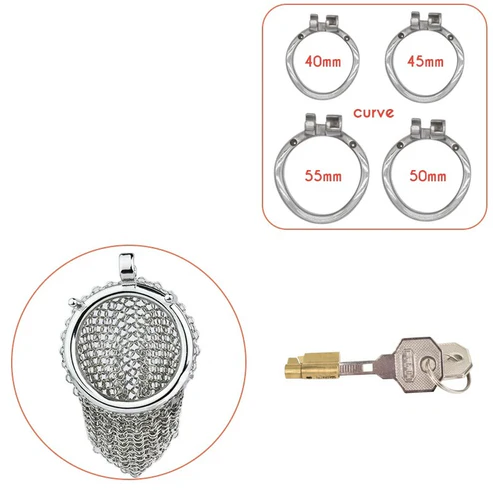 2.67" Stainless Steel Mesh Chastity Cage Chastitycage.cc