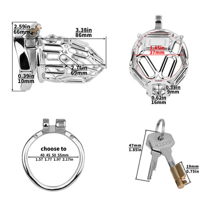 304 Stainless Steel Cock Cage Chastitycage.cc