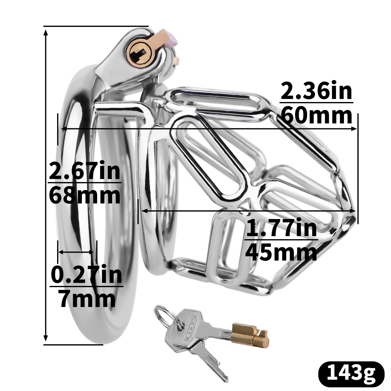 304 Stainless Steel Cock Cage Chastitycage.cc