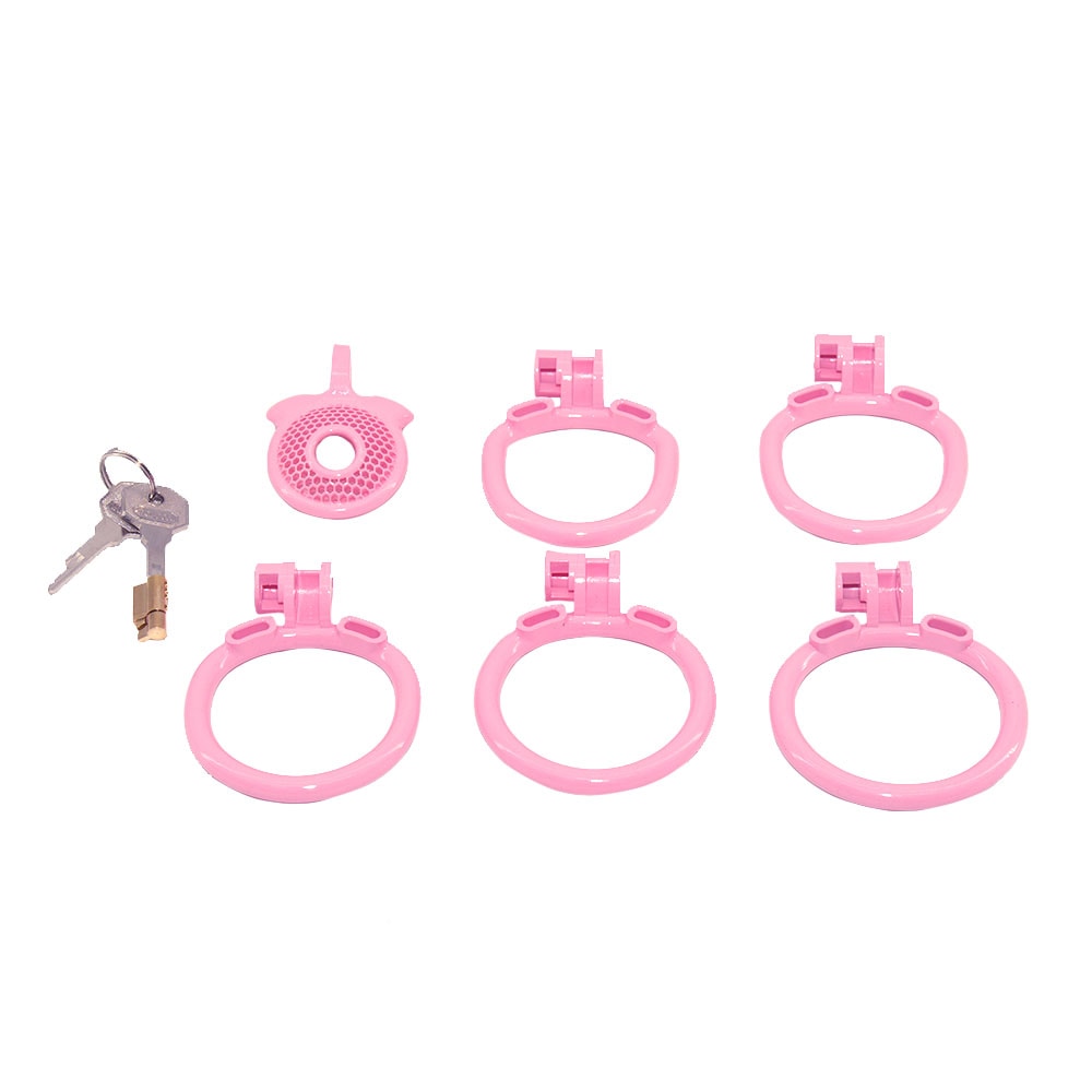 Flat Pink Mesh Cock Cage Chastitycage.cc