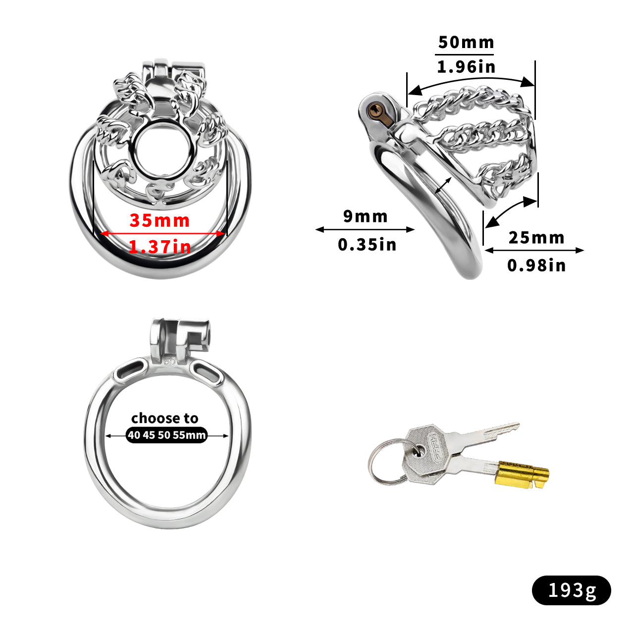 Chainmail Steel Chastity Cage with Belt Chastitycage.cc