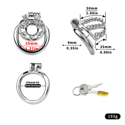 Chainmail Steel Chastity Cage with Belt Chastitycage.cc