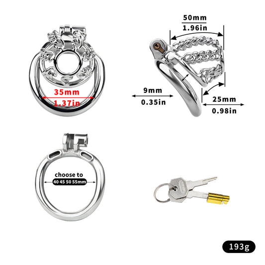 Chainmail Steel Chastity Cage with Belt Chastitycage.cc