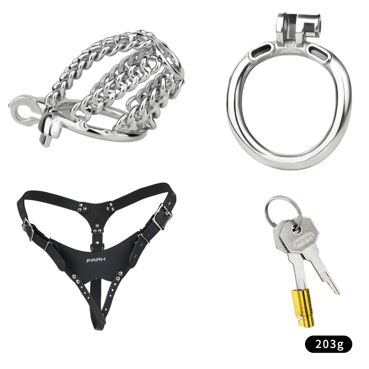 Chainmail Steel Chastity Cage with Belt Chastitycage.cc