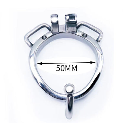 Round Ring Curved Ring  with Ears Chastitycage.cc