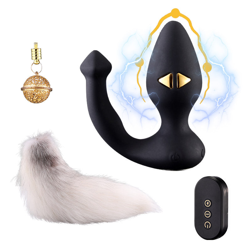 Tail Butt Plug  & Bell Butt Plug (Vibration And Electric Shock) Chastitycage.cc
