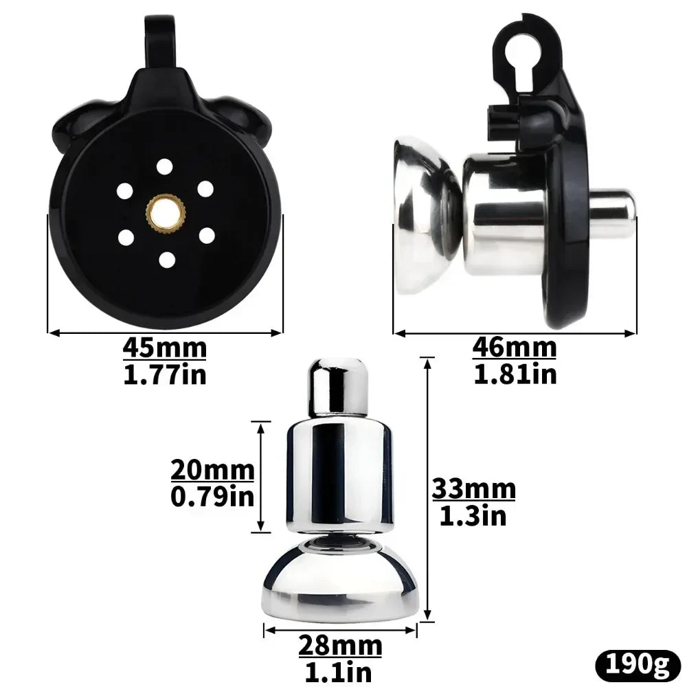 Inverted Plugged Flat Cock Cage Chastitycage.cc