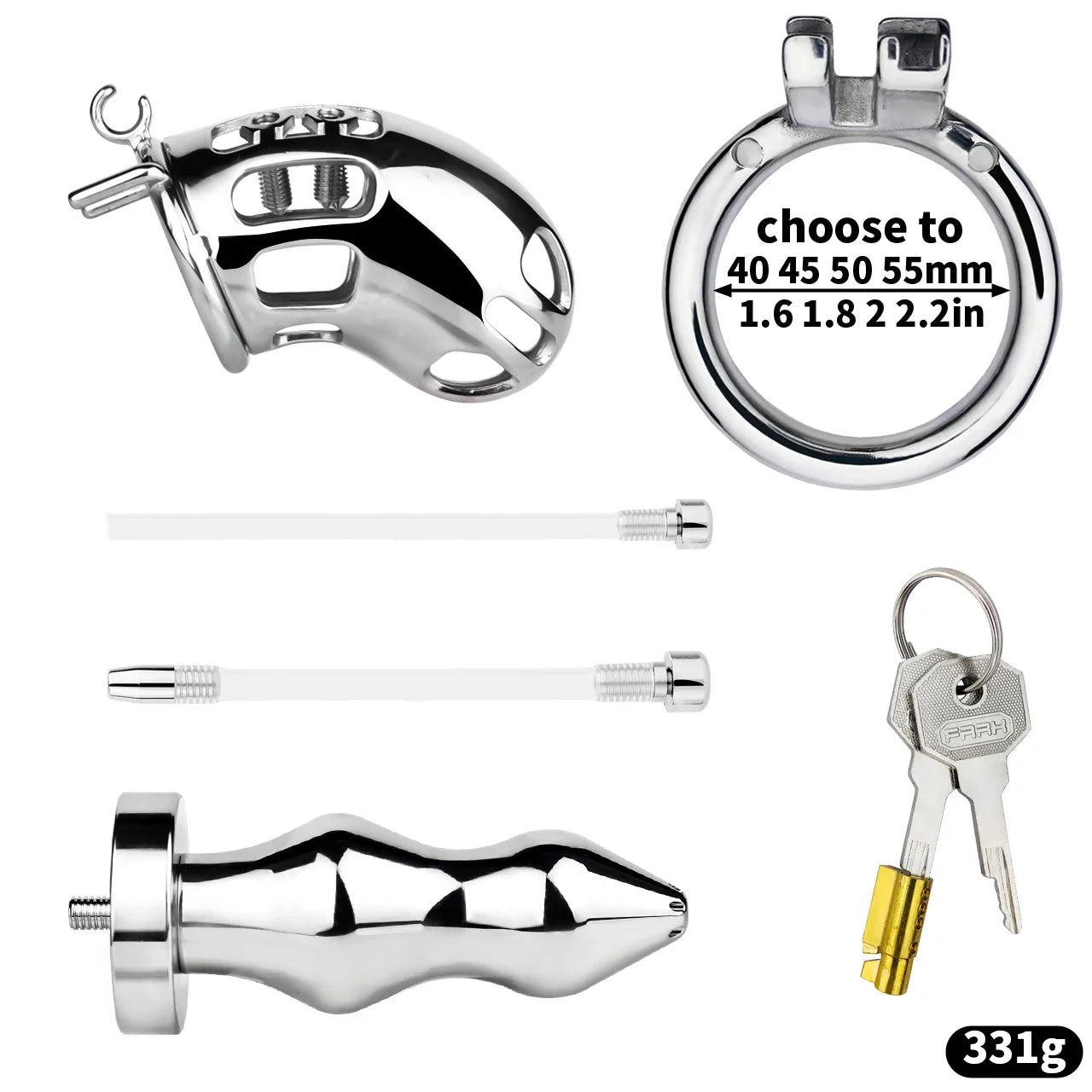 Spiked Male Chastity Cage with Anal Plug Chastitycage.cc