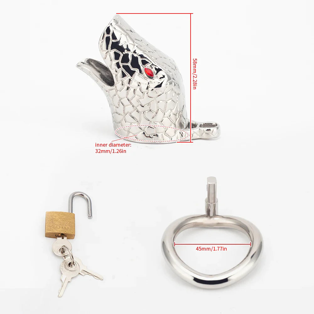 Snakehead Cock Cage Chastitycage.cc