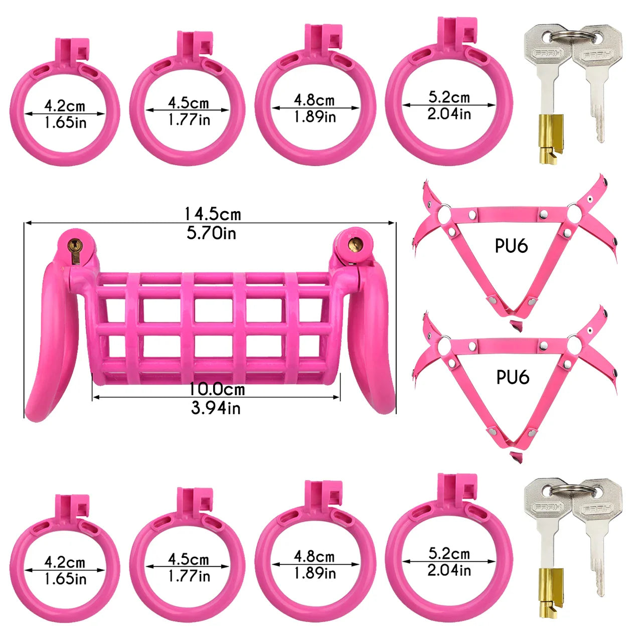 Plastic Twin Chastity Cage Chastitycage.cc