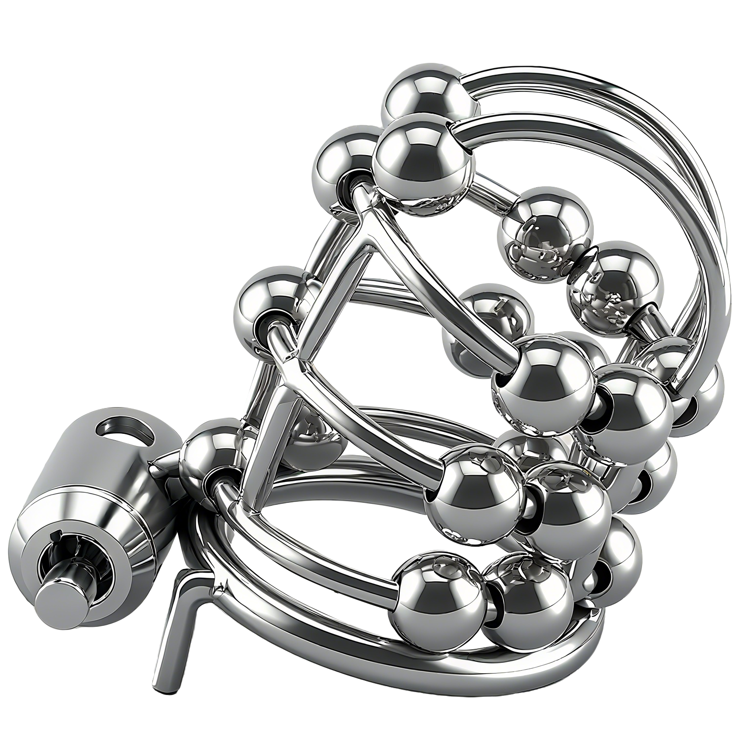 Stainless Steel Bead PA Chastity Cage Chastitycage.cc
