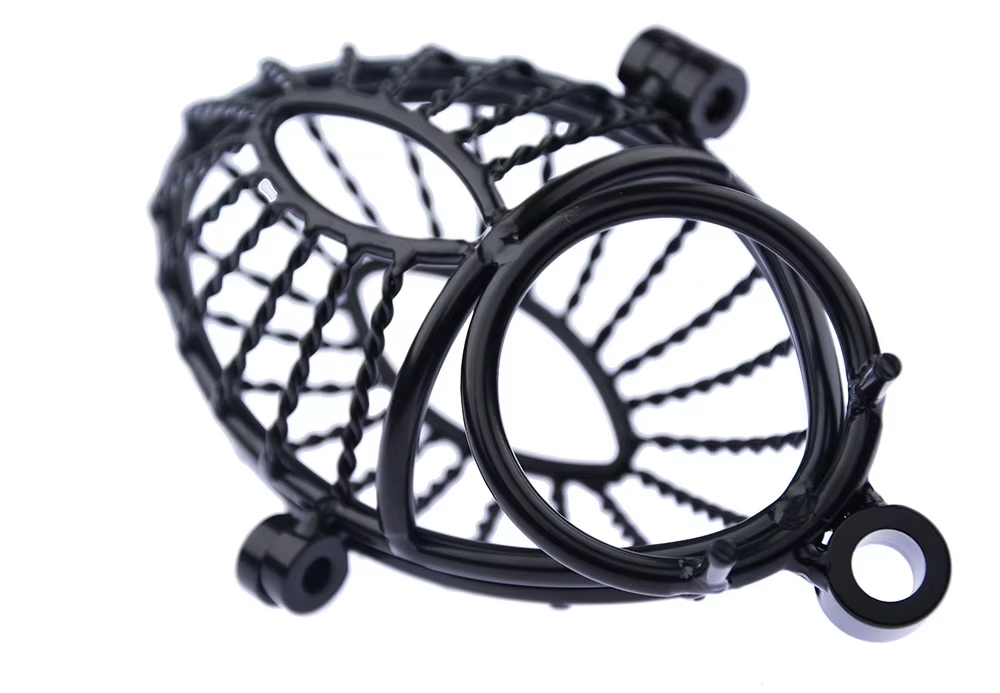 Black Mesh Metal Male Chastity Cage Chastitycage.cc