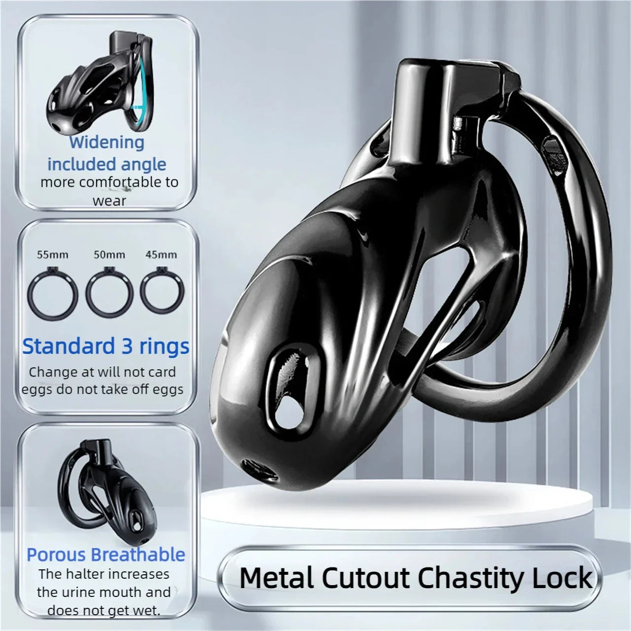 Black Metal Chastity Lock Chastitycage.cc