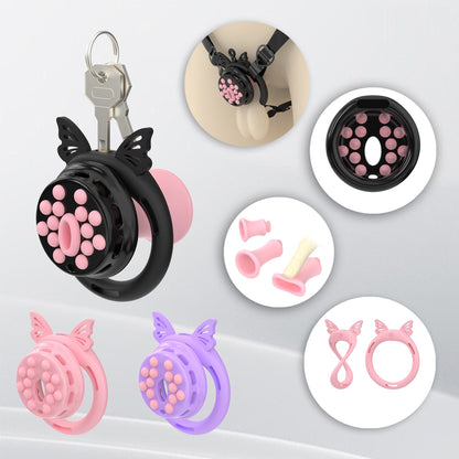 Breathable Panel‌ Chastity Cage With Silicone Rings Chastitycage.cc