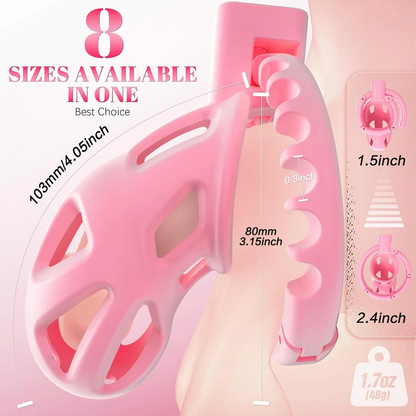 Chastity Cage with 8 Adjustable Cock Ring Chastitycage.cc