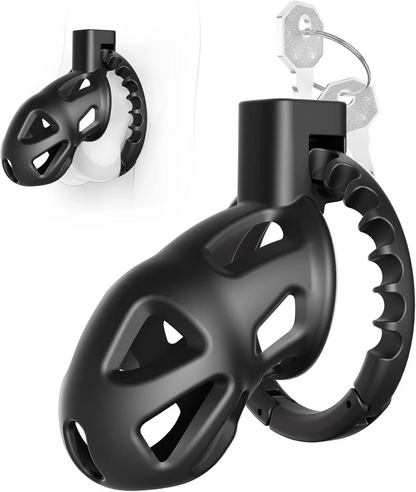 Chastity Cage with 8 Adjustable Cock Ring Chastitycage.cc