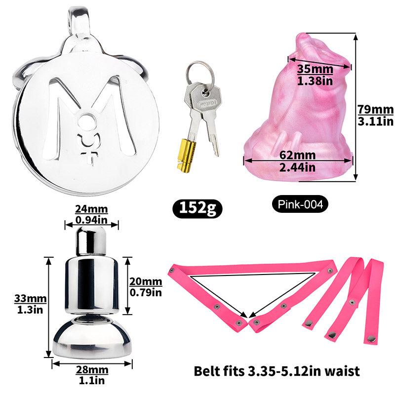 Inverted Chastity Cage - Cock Block Device With Monster Dildo Chastitycage.cc