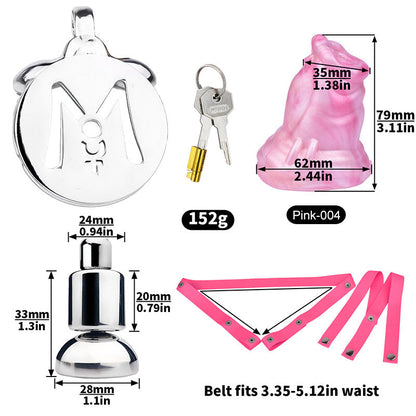 Inverted Chastity Cage - Cock Block Device With Monster Dildo Chastitycage.cc
