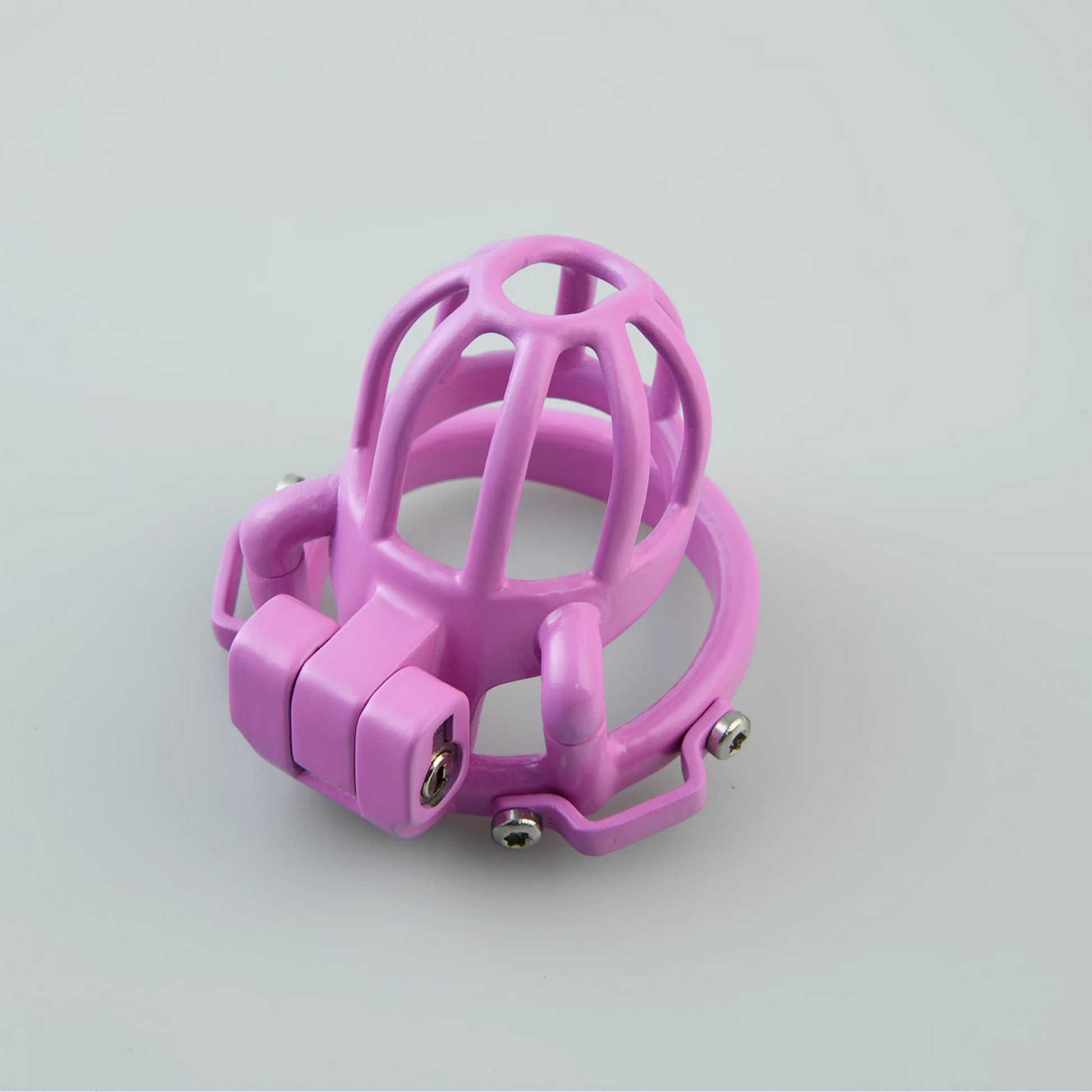 Custom Pink Steel Cock Cage Chastitycage.cc