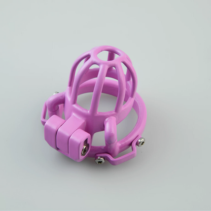 Custom Pink Steel Cock Cage Chastitycage.cc