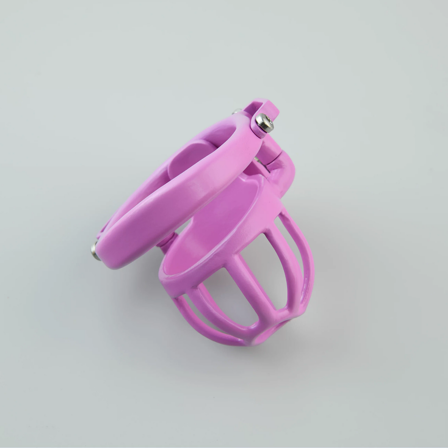Custom Pink Steel Cock Cage Chastitycage.cc