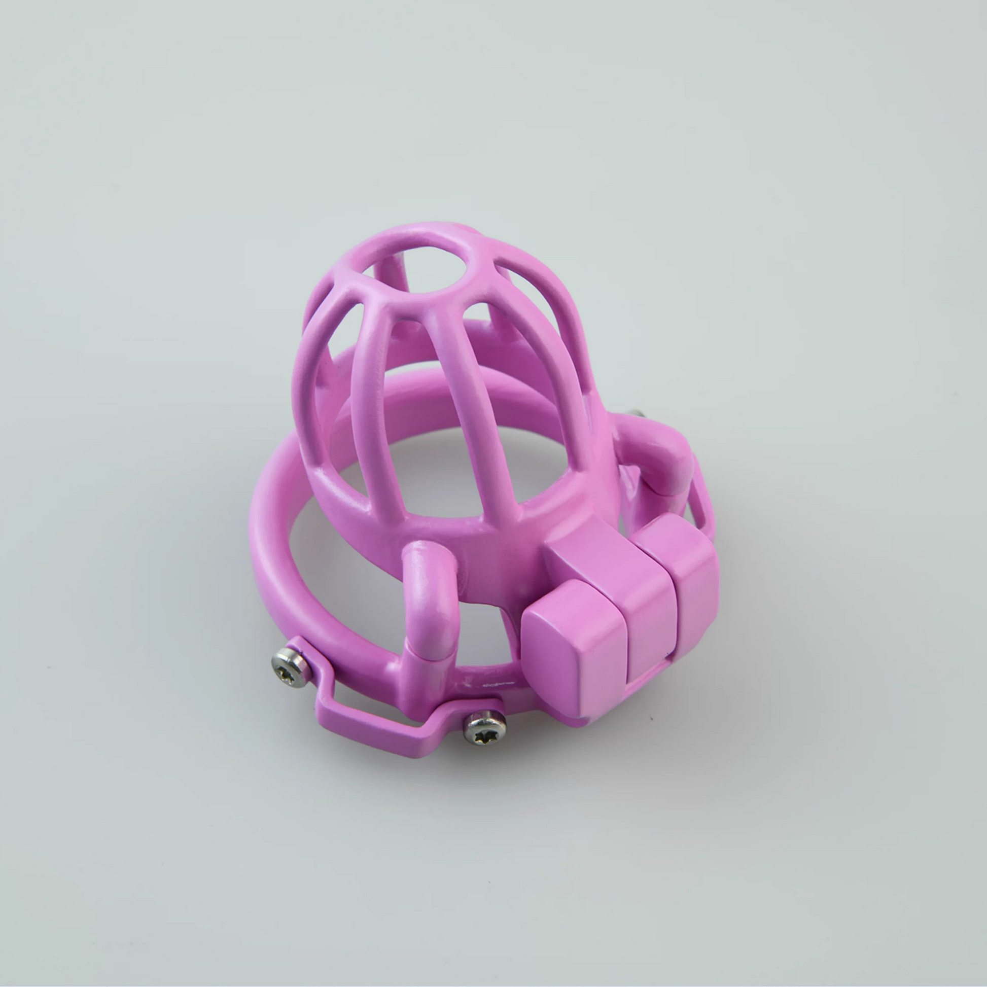 Custom Pink Steel Cock Cage Chastitycage.cc