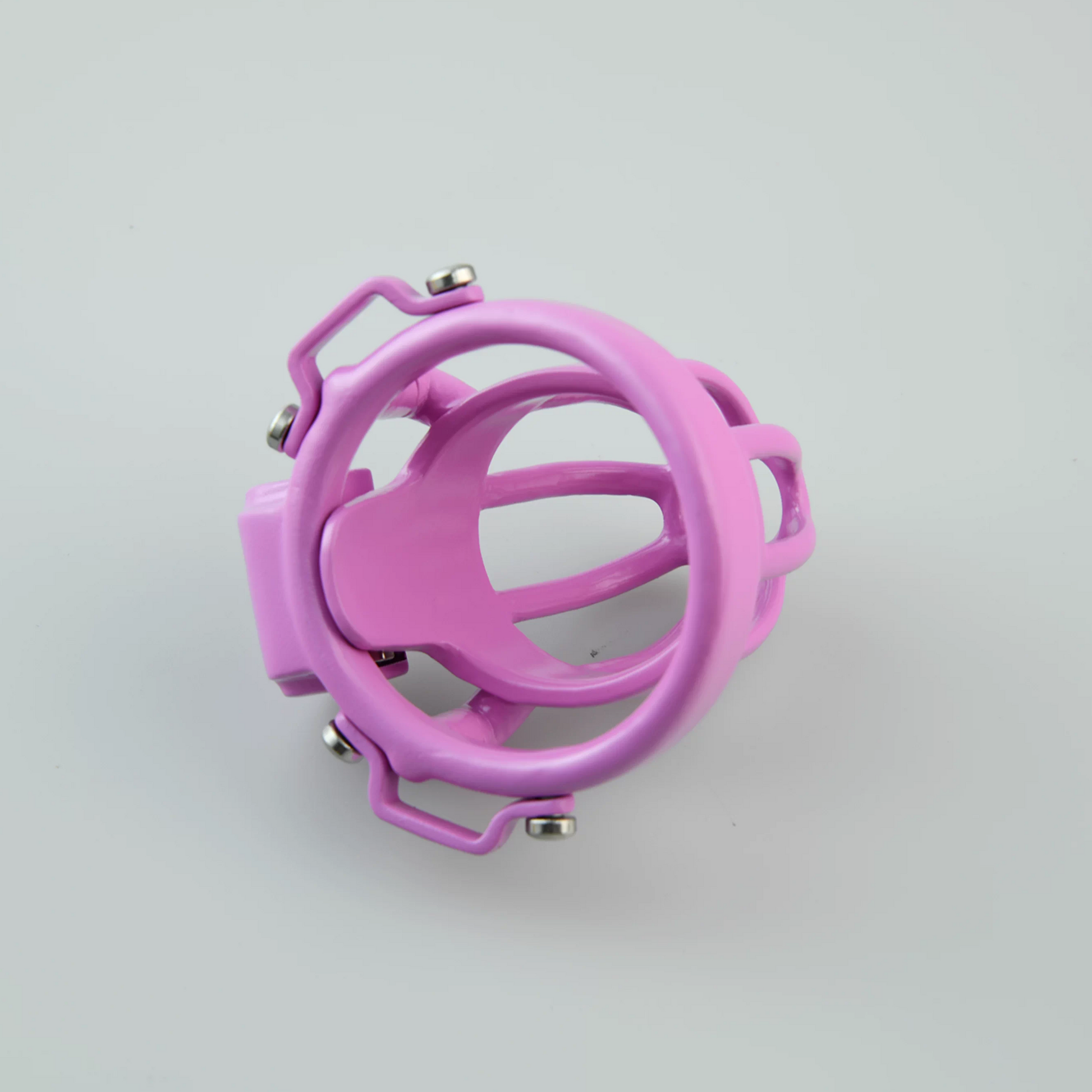 Custom Pink Steel Cock Cage Chastitycage.cc