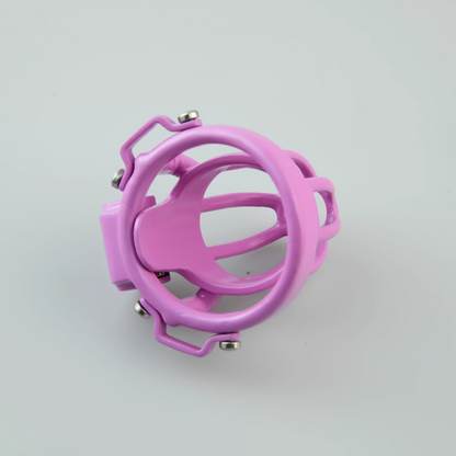 Custom Pink Steel Cock Cage Chastitycage.cc