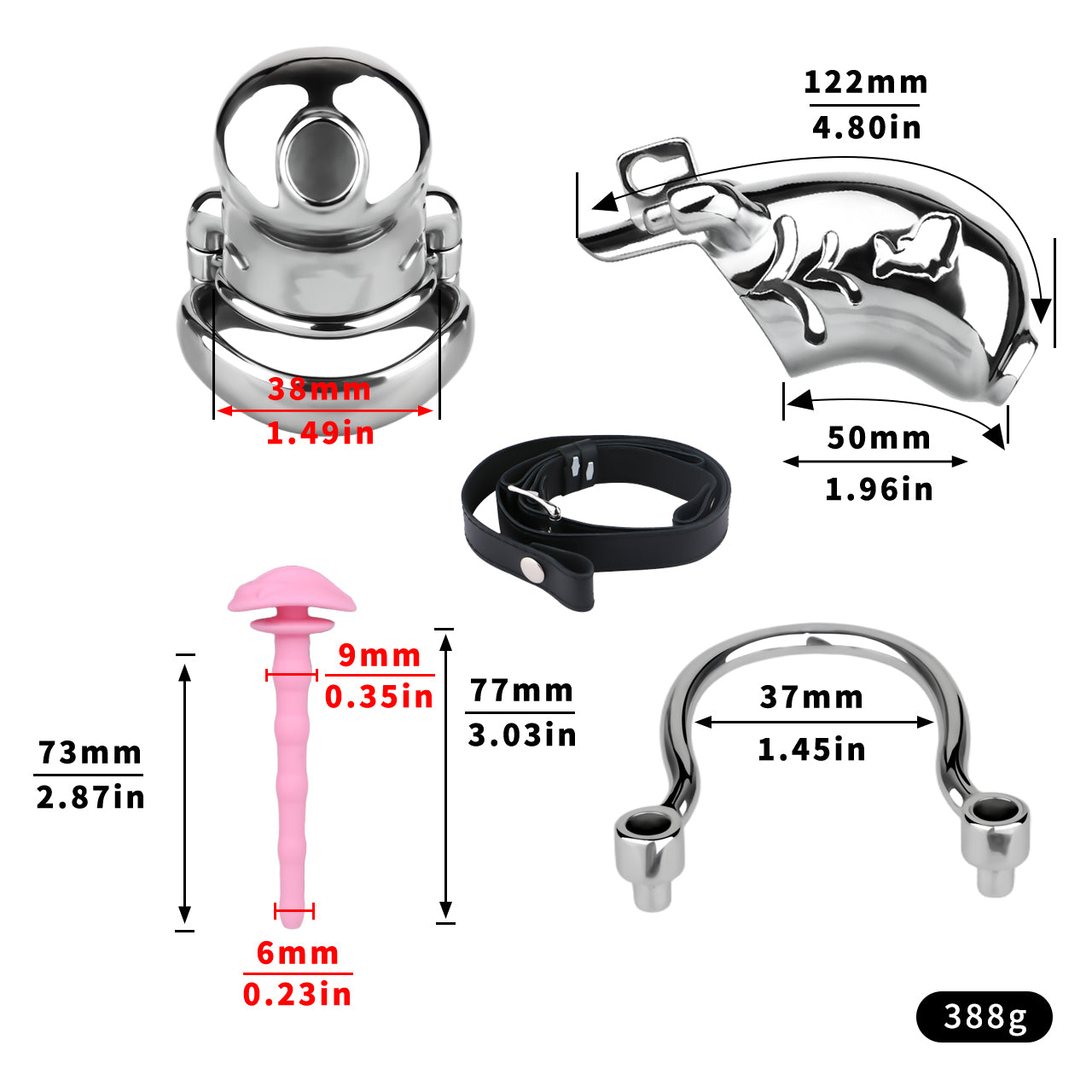 Dolphin Steel Chastity Cage with Anti-ring Removable Chastitycage.cc
