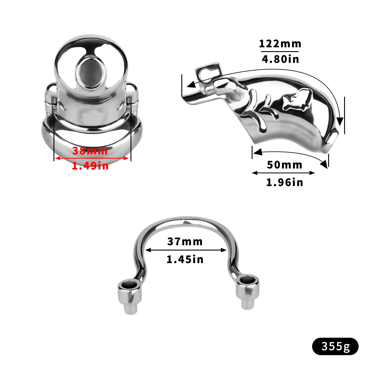 Dolphin Steel Chastity Cage with Anti-ring Removable Chastitycage.cc