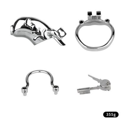 Dolphin Steel Chastity Cage with Anti-ring Removable Chastitycage.cc