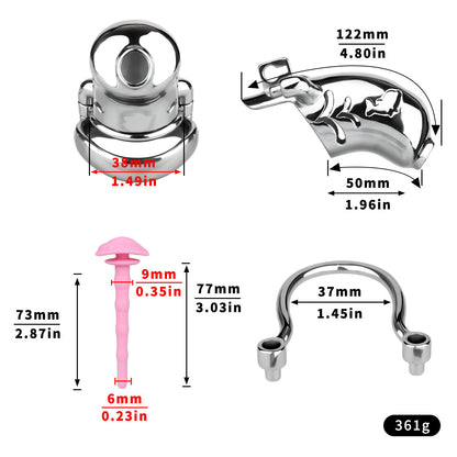 Dolphin Steel Chastity Cage with Anti-ring Removable Chastitycage.cc