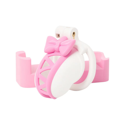 Double Color Butterfly Knot Chastity Cage Chastitycage.cc