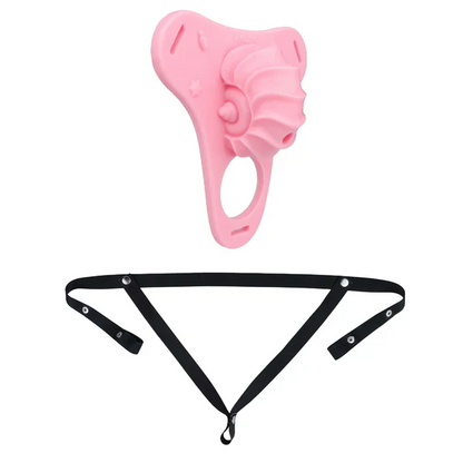 Fantasy Pink Conch Chastity Cage with Belt Chastitycage.cc