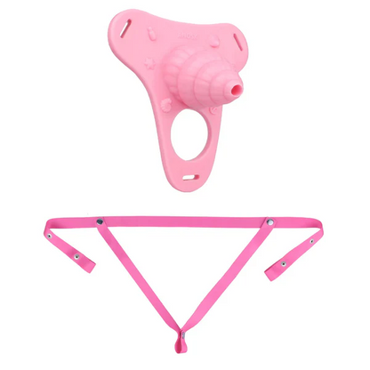 Fantasy Pink Conch Chastity Cage with Belt Chastitycage.cc
