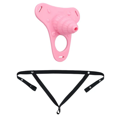 Fantasy Pink Conch Chastity Cage with Belt Chastitycage.cc
