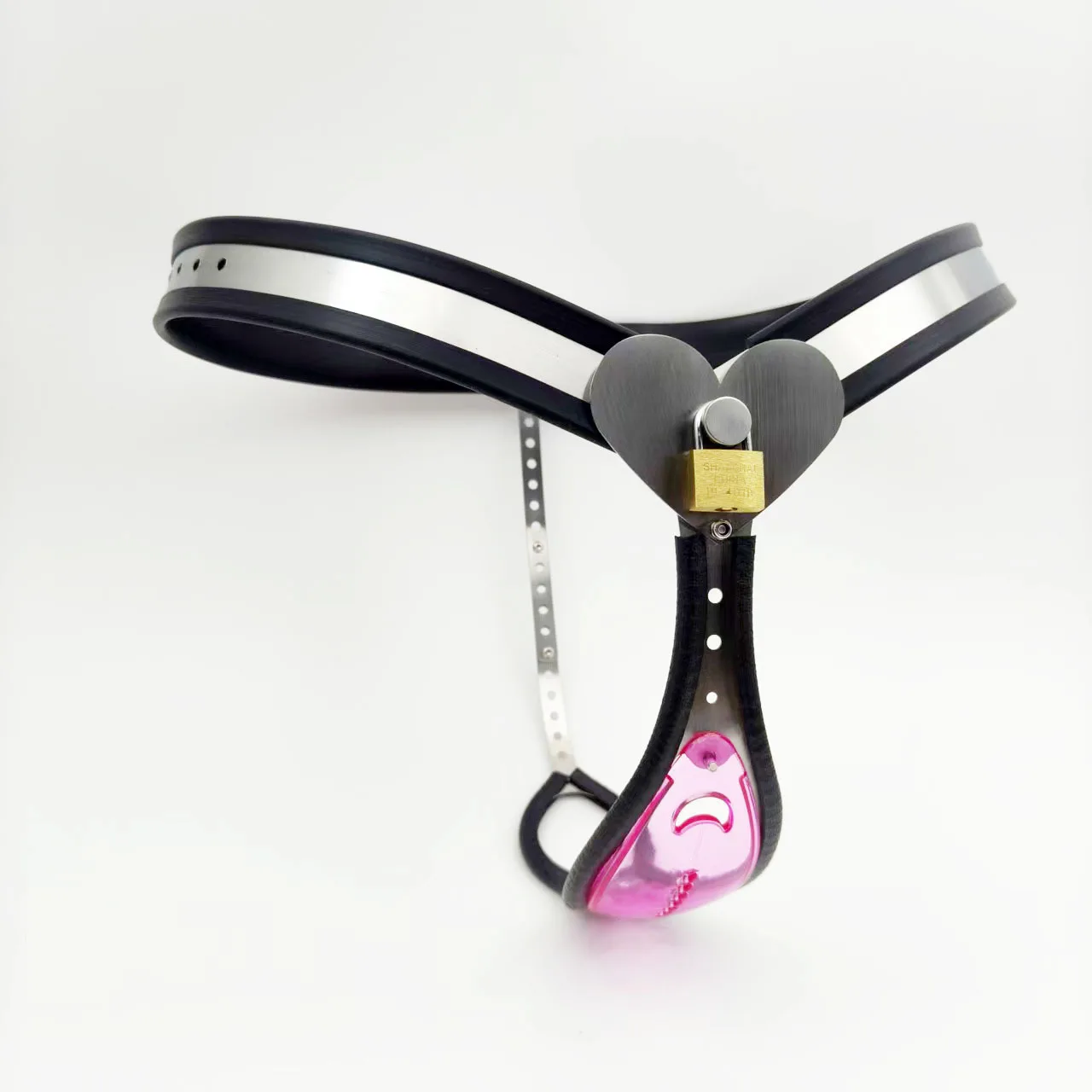 Female Chastity Belt With Pink Transparent Panel Chastitycage.cc