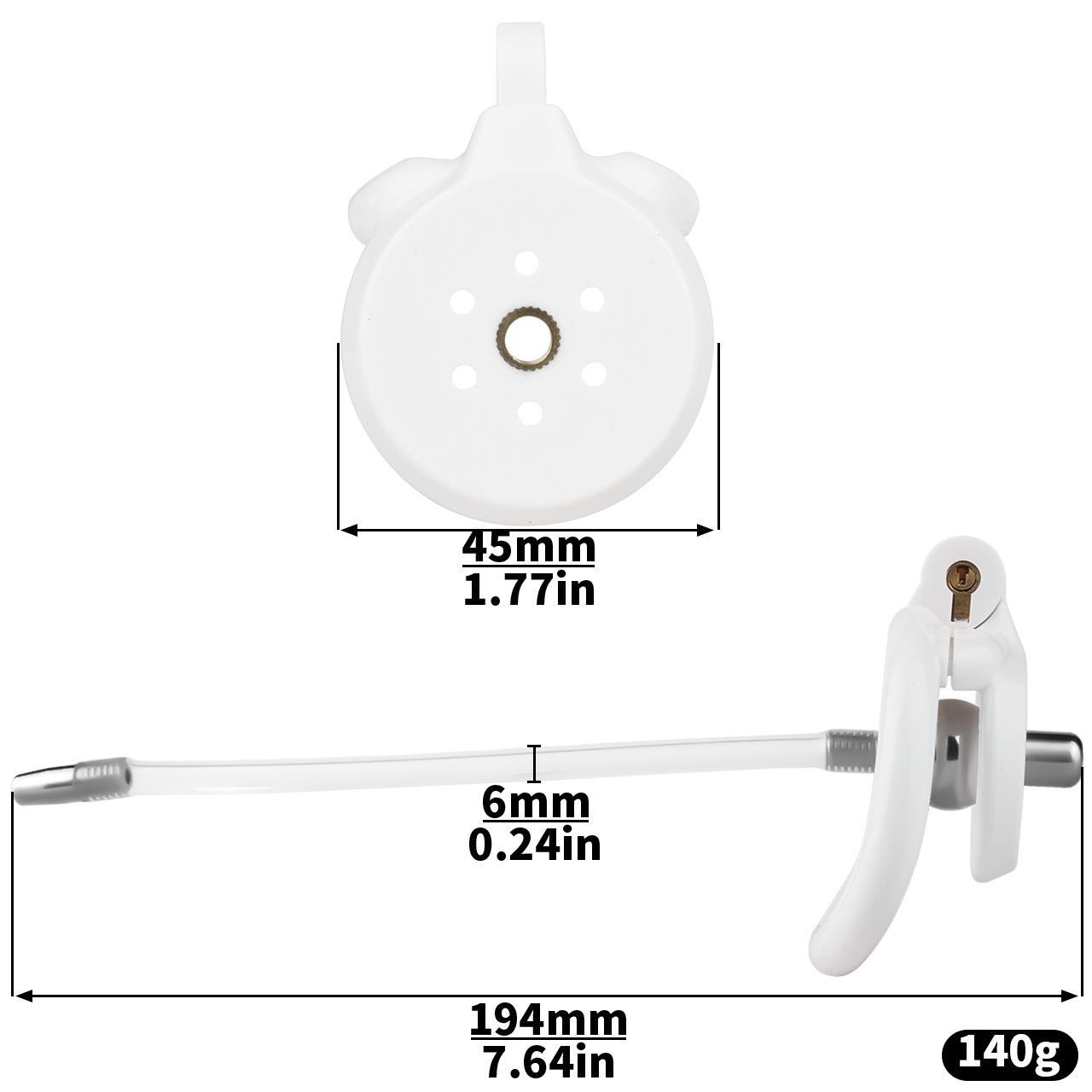 Flat Chastity Cage with Detachable Ball Catheter Chastitycage.cc