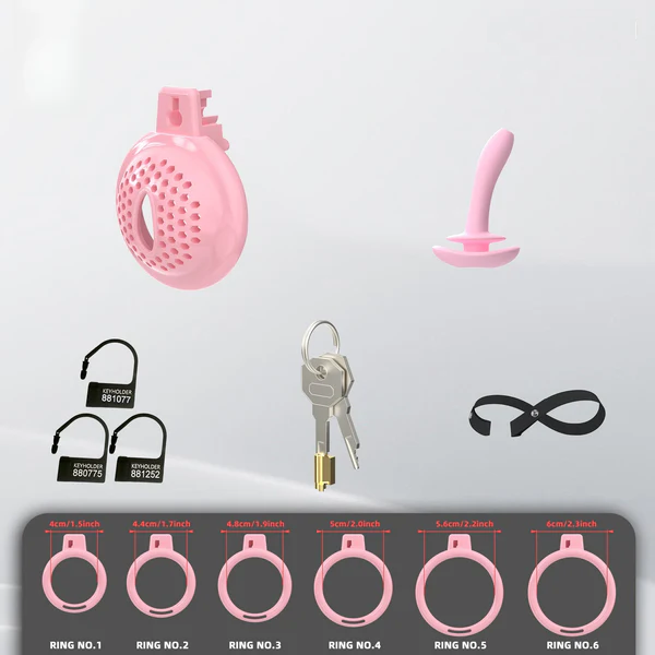 Flat Soft Chastity Cage with 6 Rings