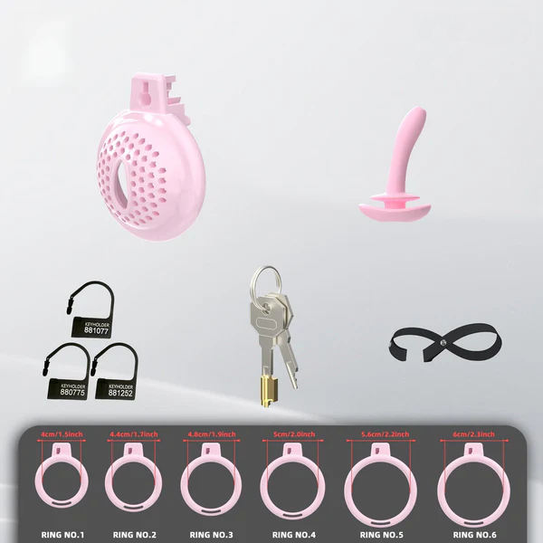 Flat Soft Chastity Cage with 6 Rings