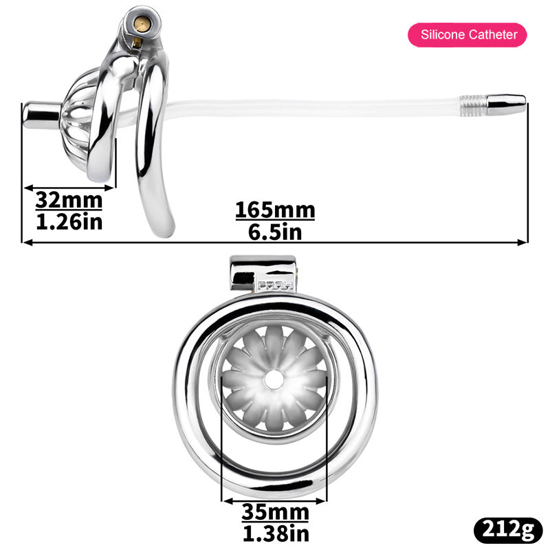 Steel Chastity Cage with Urethral Removable Chastitycage.cc