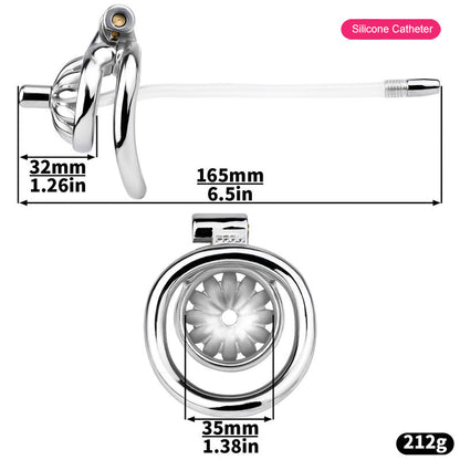 Steel Chastity Cage with Urethral Removable Chastitycage.cc