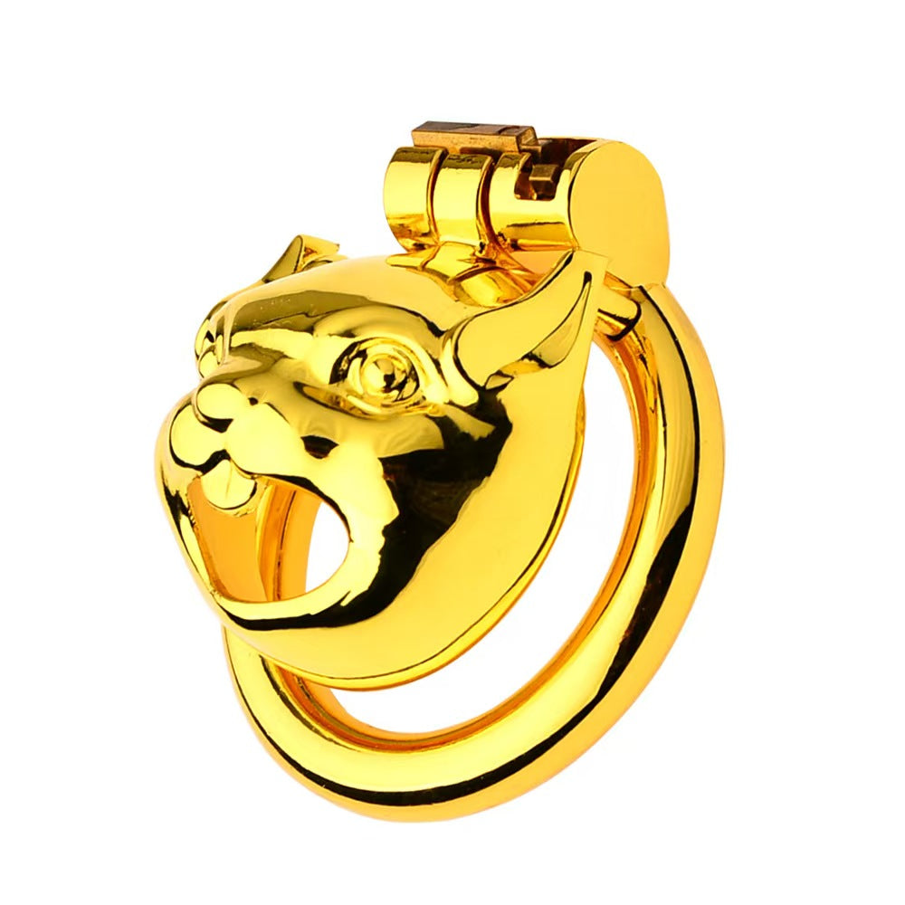 Golden Flat Metal Chastity Device Chastitycage.cc