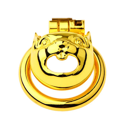 Golden Flat Metal Chastity Device Chastitycage.cc