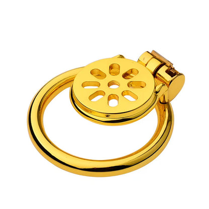 Golden Flat Metal Chastity Device Chastitycage.cc