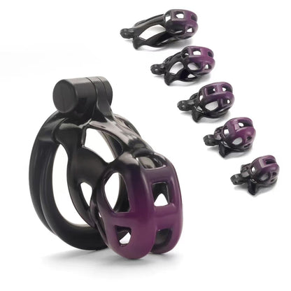 Gradation Black Purple Cobra Chastity Cage Chastitycage.cc